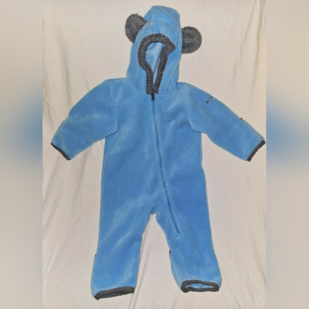 Columbia Infant Bunting Fleece Snowsuit Bear Ears 6-12 Months
